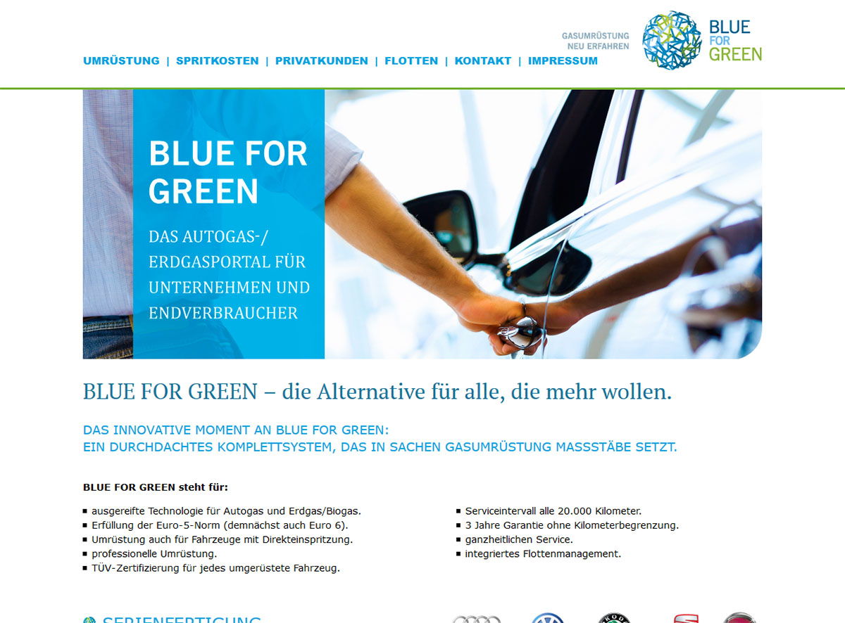 HTML Website Onepage Blue For Green