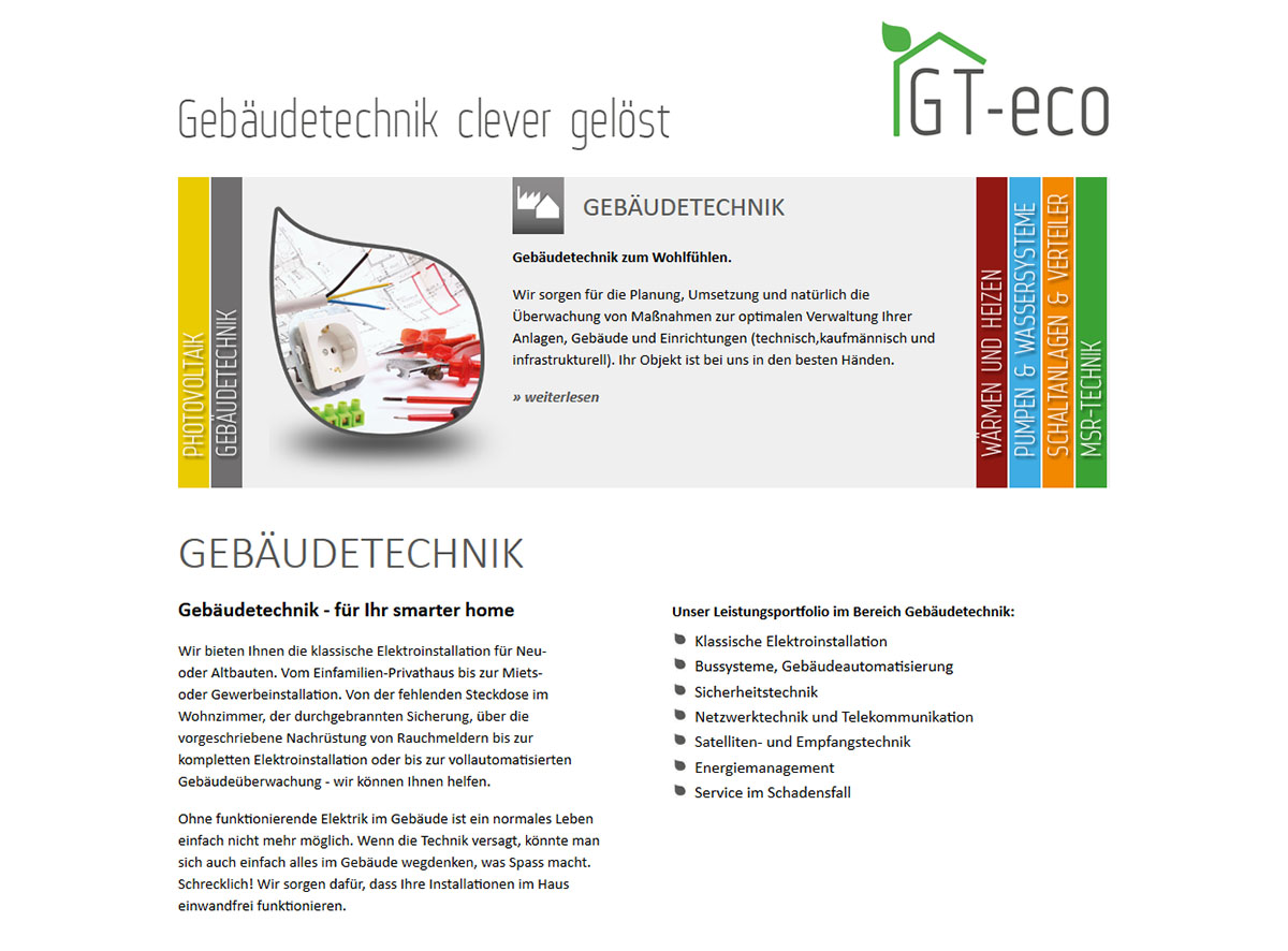 Website GT-eco HTML/PHP