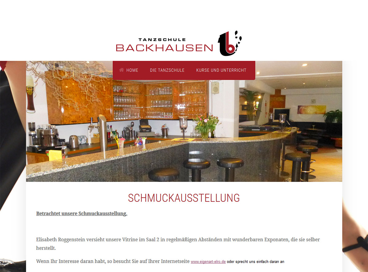 Responsive Webauftritt Tanzschule Backhausen