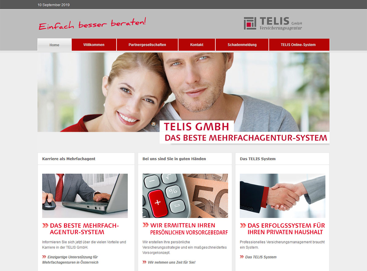 Website TELIS GmbH CMS-System