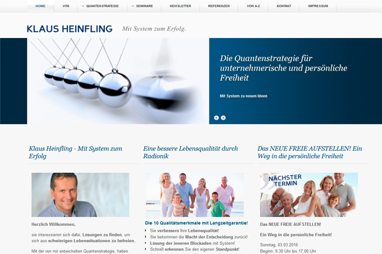 Website Klaus Heinfling CMS Joomla