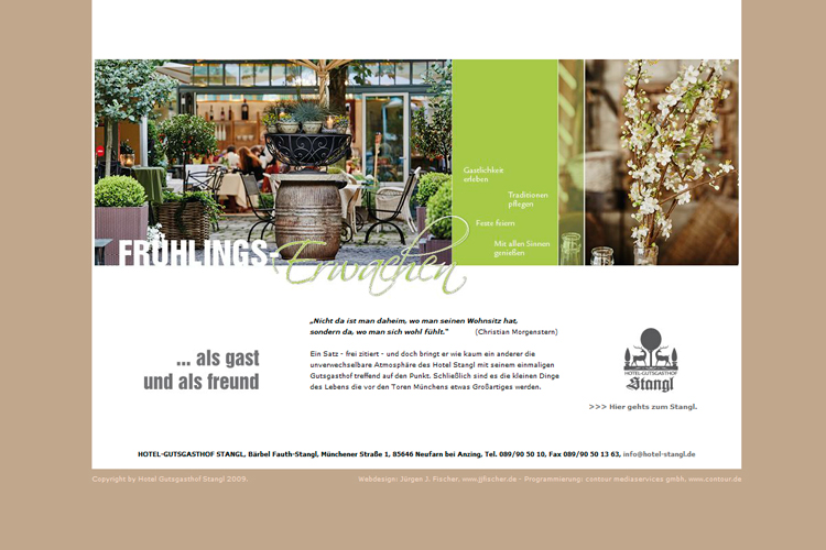 Website Hotel Stangl HTML/PHP