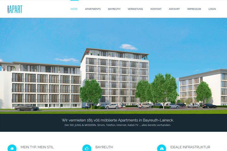 Laineck Apart Immobilien-Website