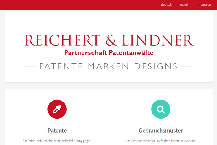Landingpage Responsive HTML Patentanwälte Reichert &amp; Lindner