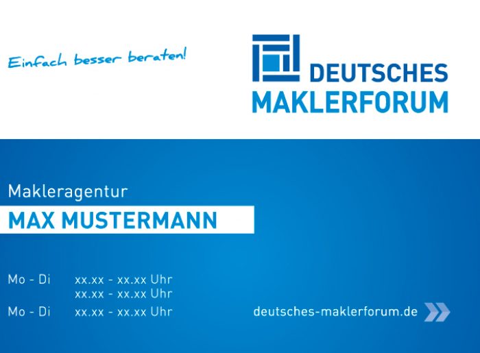 Plexiglasschild Büro Deutsches Maklerforum