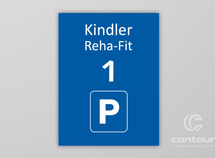 Parkplatzbeschriftung Kindler Reha-Fit
