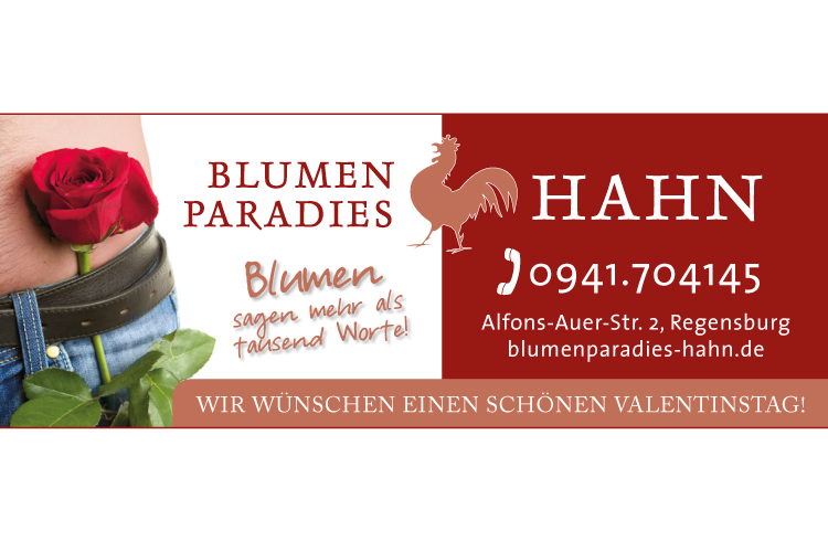 Werbeanzeige Blumenparadies Hahn