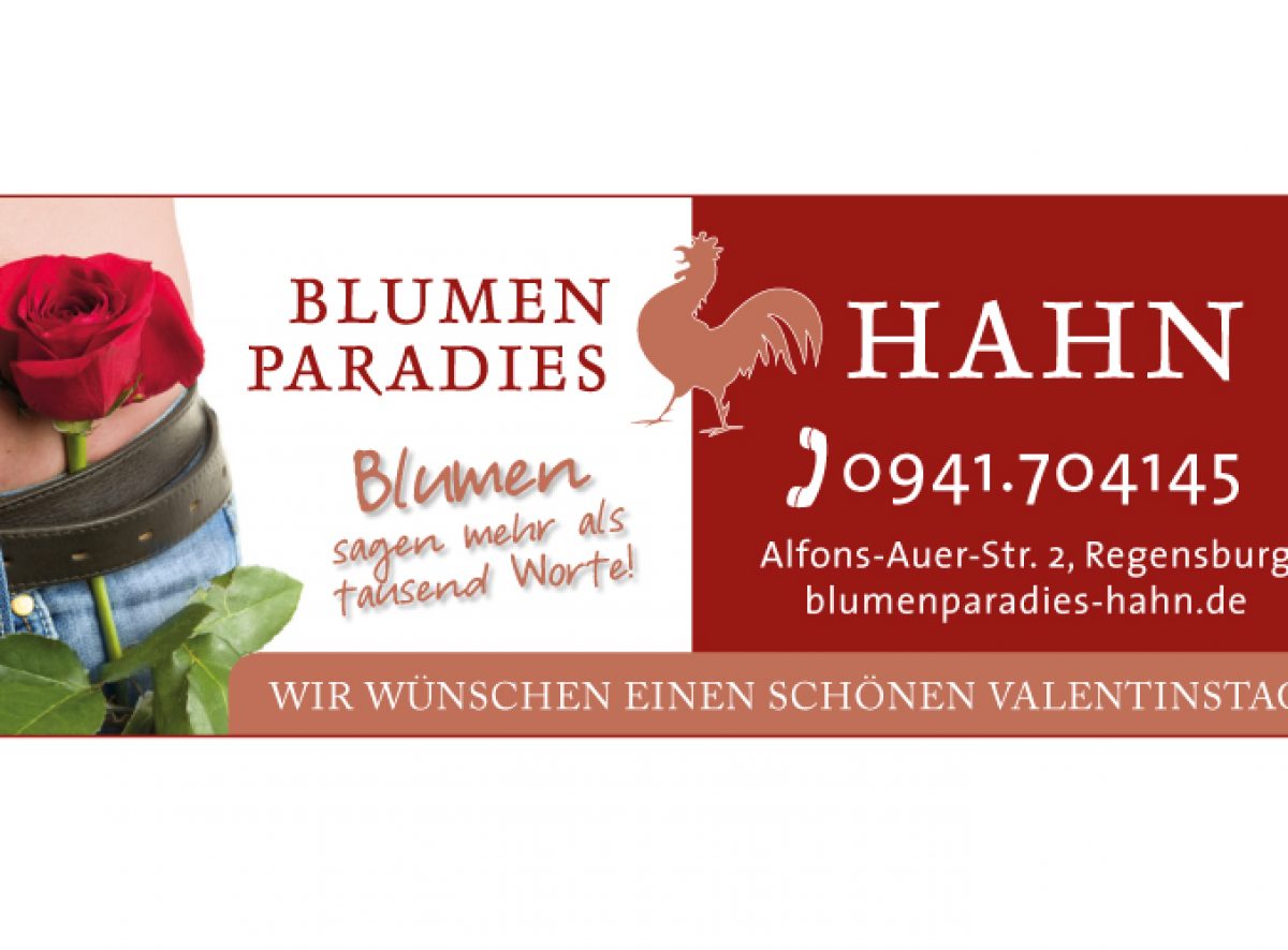 Werbeanzeige Blumenparadies Hahn